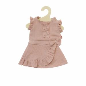 Puppen-Wickelrock mit Rüschen-Top rosé 28-35cm aus 100% Bio-Baumwolle