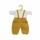 Puppen-Latzhose mit weißem T-Shirt honiggelb 28-35cm aus 100% Bio-Baumwolle
