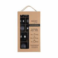 Weihnachtskugeln Ebony Black schwarz 4cm 6cm 8cm 42 Teile