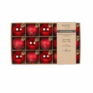 Weihnachtskugeln Merry Red rot 15 Stück