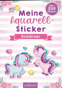 arsEdition Stickerbuch Meine Aquarell-Sticker Einhörner
