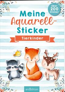 arsEdition Stickerbuch Meine Aquarell-Sticker Tierkinder