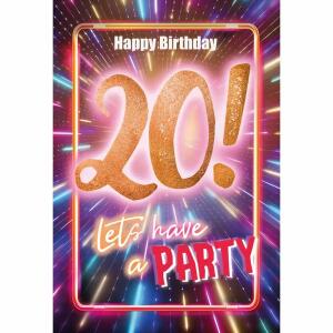 Kurt Eulzer Glückwunschkarte Zahlengeburtstag 20 Feuerwerk