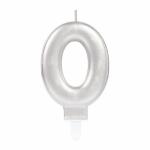 amscan Zahlenkerze 0 Sparkling Celebrations silber 9,3cm