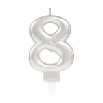 amscan Zahlenkerze 8 Sparkling Celebrations silber 9,3cm