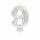 amscan Zahlenkerze 9 Sparkling Celebrations silber 9,3cm