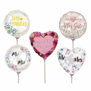 Folienballon Mini Hochzeit gefüllt 5fach sortiert