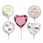 Folienballon Mini Hochzeit gefüllt 5fach sortiert