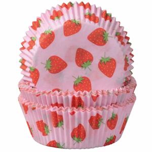 Demmler Muffinbackförmchen Erdbeeren rosa 50x25mm 60 Stück