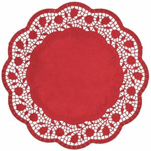 Demmler Tortenspitze Rose rot Ø36cm 30 Stück