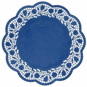 Demmler Tortenspitze Rose blau Ø36cm 30 Stück