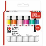 Marabu Acrylfarben Set Color Blocking 6x 12ml