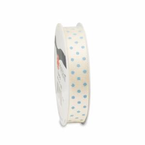 PRÄSENT Ripsband Baby Dots blau 15mmx3m