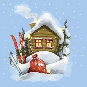 Paper+Design Servietten Winter Cabin 33x33cm 20 Stück