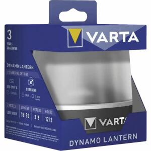 Varta Dynamo Lantern L10RH mit Kurbel 3 Leuchtmodi USB grau