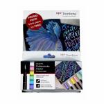 Brush Pen Fudenosuke pastel 6er Set + schwarzes Papier...