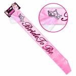 WIDMANN Schärpe aus Satin mit Brautschleiertiara rosa