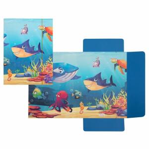 Idena Sammelmappe Meerstiere mit Gummizug 400g/m² DIN A3
