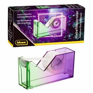 Idena Klebefilmabroller Bicolor inklusive 1 Klebefilm lila/grün 126x36x62mm