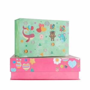 Idena Geschenkboxen Kinder Magnetverschluss mehrfarbig B/T L: 43,2x29,5cm M:  37,1x24,8cm 2 Stück