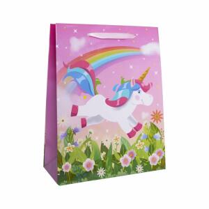 Idena Geschenktasche Kinder Motiv Einhorn mehrfarbig 18x8x23cm