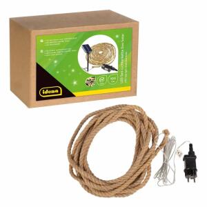 Idena Duo Solar-LED-Lichterkette Seil mit Netzteil/Solarmodul 8h Timer 14m 100 LED wiederaufladbar