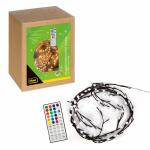 Idena LED-Kugel-Lichterkette braune Zweige Fernbedienung...