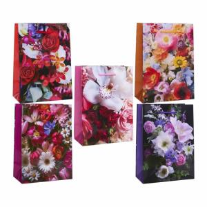 Idena Geschenktasche classic Blumen glänzend 11,5x16x6cm sortiert