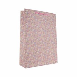 Idena Geschenktasche Blumen Kraftpapier 140g/m² pink 25x34,5x8,5cm