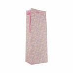 Idena Flaschentasche Blumen Kraftpapier 140g/m² pink...