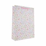 Idena Geschenktasche Blumen Kraftpapier 140g/m² rosa...
