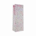 Idena Flaschentasche Blumen Kraftpapier 140g/m² rosa...