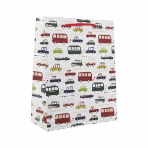 Idena Geschenktasche Fahrzeuge Kupferpapier 128g/m² 18x23x8cm