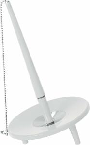 Deskset EPOCA, Ständer mit 45 cm Kette, Gummifüße, weiß