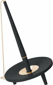 Deskset EPOCA, Ständer mit 45cm Kette, Gummifüße, schwarz-gold
