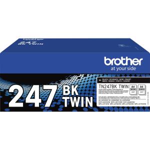 Twin Pack Toner TN-247BK, für Brother Drucker, 2 x ca. 3.000 Seiten, schwarz