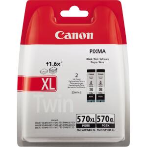 Tintenpatrone PGI-570XLPGBK, Doppelpack, für Canon Drucker, 22 ml, schwarz pigmentiert