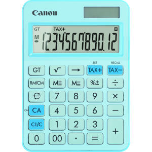 Tischrechner LS-125KB-PBL, 12-stellig, TAX, Prozentrechnung, Wurzelberechnung, Solar + Batteriebetrieb, blau