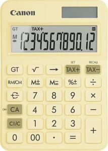 Tischrechner LS-125KB-PBL, 12-stellig, TAX, Prozentrechnung, Wurzelberechnung, Solar + Batteriebetrieb, gelb