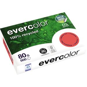 Kopierpapier, DIN A4, 80g/qm, 500 Blatt, Recycling, himbeerrot