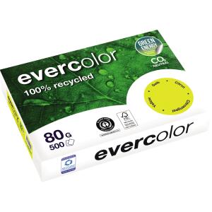 Kopierpapier, DIN A4, 80g/qm, 500 Blatt, Recycling, gelb