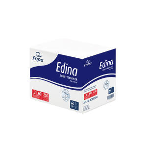 Toilettenpapier Edina, 3-lagig, hochweiß, mit Dekorprägung, 250 Blatt/Rolle, 60 Rollen/Karton
