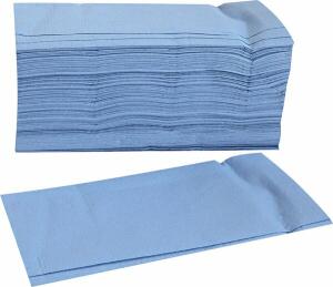 Handtuchpapier, 25 x 23 cm, Falzung V-Falz/ZZ-Falz, 2-lagig, blau, 15 Pack à 210 Blatt