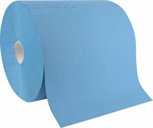 Putzpapiere, 3-lagig, Recyclingpapier, 38 x 35 cm, 500 Blatt/Rolle, blau, 2 Rollen á 500 Blatt