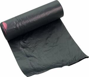 Abfallbeutel Eco mit Zugband, 60 Liter, 30 my, grau, LDPE-Folie, 1 Rolle à 20 Beutel