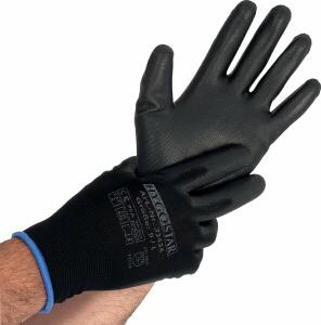 Feinstrickhandschuhe Black Ace Touch, PU-Beschichtung, schwarz, Gr. 10/XL, 12 Paar