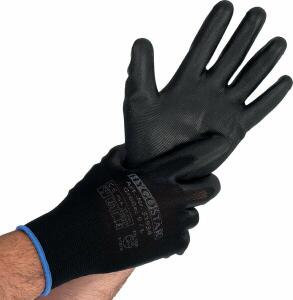 Feinstrickhandschuhe Black Ace, PU-Beschichtung, schwarz, Gr. 10/XL, 12 Paar