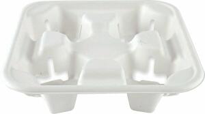 Bio Becherhalter Quattro, Zuckerrohr, kompostierbar, für 4 Coffee-to-go-Becher, 50 Stück