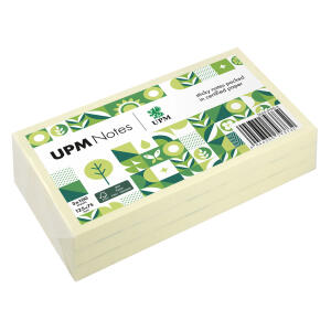 Haftnotiz, 125 x 75 mm, Pastell gelb, 100 Blatt/Block, 3 Blöcke, Pergaminverpackung, FSC®-zertifiziert