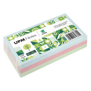 Haftnotiz, 125 x 75 mm, Pastell Mix grün, blau, rosa, 100 Blatt/Block, 3 Blöcke, Pergaminverpackung, FSC®-zertifiziert